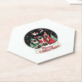 Frohe Weihnachten Drei Santa Elf Reindeer Siamese  Untersetzer (angewinkelt)