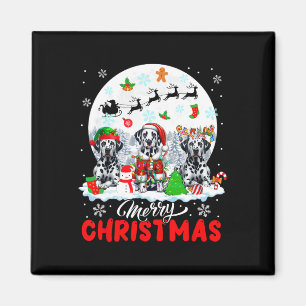 Frohe Weihnachten Drei Santa Elf Rentier Dalmatine Magnet