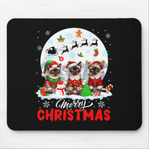 Frohe Weihnachten Drei Weihnachtsmann Elf Rentier Mousepad