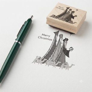 Frohe Weihnachten Drei Weise Männer Gummistempel