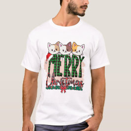 Frohe Weihnachten Dreifach-Süssen Kätzchen T-Shirt