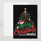 Frohe Weihnachten du dreckiges Tier Lustiges Weihn (Vorne/Hinten)