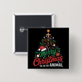 Frohe Weihnachten du dreckiges Tier Lustiges Xmas  Button (Vorne & Hinten)