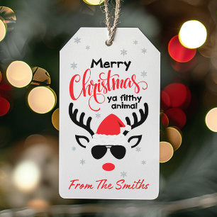 Frohe Weihnachten, du schmutziges Tier, lustiges R Geschenkanhänger