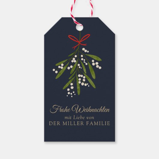 Frohe Weihnachten Dunkelblau Geschenktag Geschenkanhänger (Vorderseite)