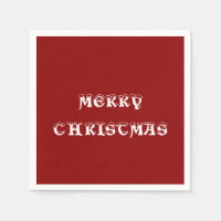 Frohe Weihnachten Dunkelrot Papier Napkin