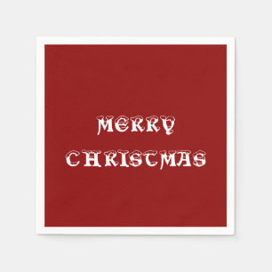 Frohe Weihnachten Dunkelrot Papier Napkin Serviette