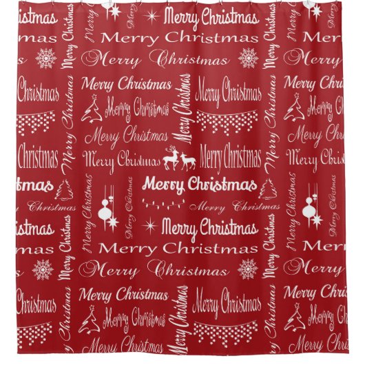 Frohe Weihnachten Duschvorhang (Vorderseite)