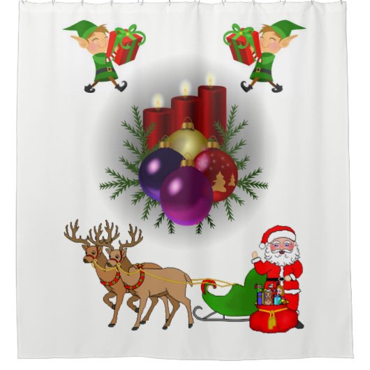 Frohe Weihnachten Duschvorhang (Vorderseite)
