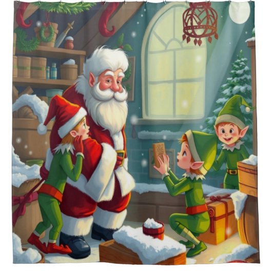 Frohe Weihnachten  Duschvorhang (Vorderseite)