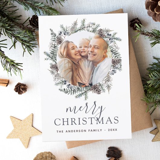 Frohe Weihnachten Dusty Blue Foto Holiday