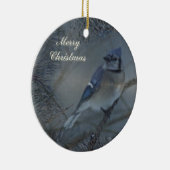 Frohe Weihnachten - Eastern Blue Jay Keramikornament (Rechts)