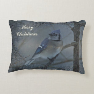 Frohe Weihnachten - Eastern Blue Jay Zierkissen