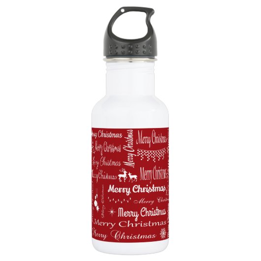 Frohe Weihnachten Edelstahlflasche (Vorderseite)