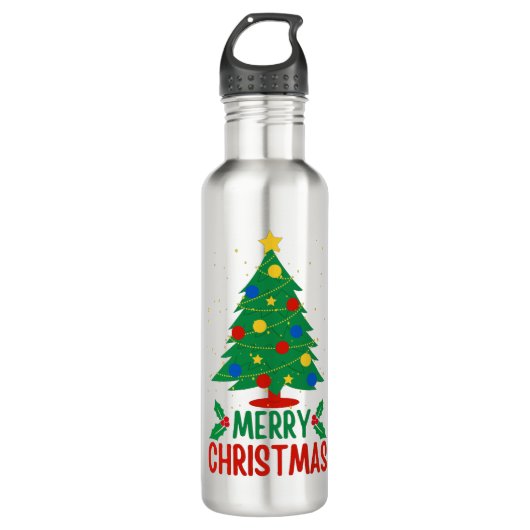 Frohe Weihnachten Edelstahlflasche (Vorderseite)