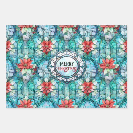 "Frohe Weihnachten!" Editable Slogan Geschenkpapier Set (Vorderseite)