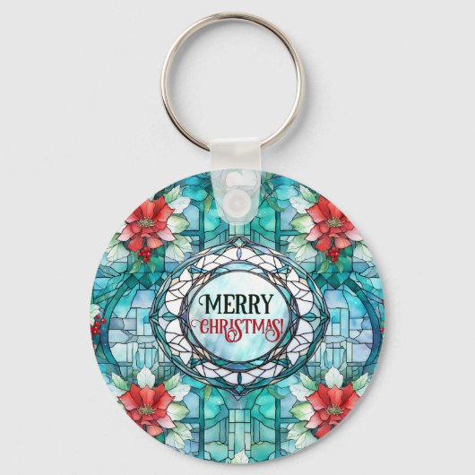 "Frohe Weihnachten!" Editable Slogan Schlüsselanhänger (Vorderseite)