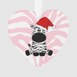 Frohe Weihnachten EDS Warrior Zebra Ribbon Ornament