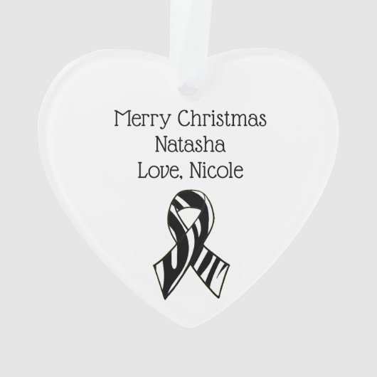 Frohe Weihnachten EDS Warrior Zebra Ribbon Ornament (Rückseite)