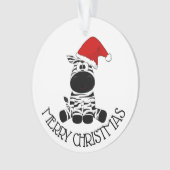 Frohe Weihnachten EDS Warrior Zebra Ribbon Ornament (Vorderseite)