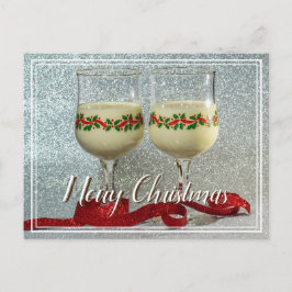 Frohe Weihnachten Eggnog Glasses Postcard Ankündigungspostkarte