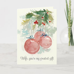 Frohe Weihnachten Ehefrau Geschenk Ornamente Karte