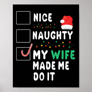 Frohe Weihnachten Ehemann Nice Naughty Meine Ehefr Poster