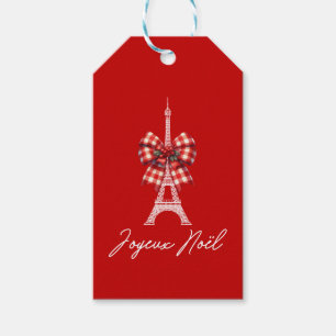 Frohe Weihnachten Eiffelturm Weihnachts-Schleife R Geschenkanhänger