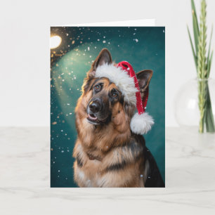 Frohe Weihnachten ein deutscher Schäferhund in San Karte