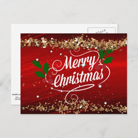 Frohe Weihnachten, ein festliches Urlaubsdesign Postkarte (Vorne/Hinten)