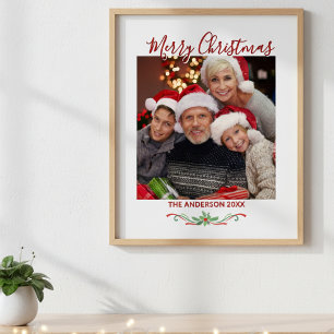 Frohe Weihnachten Ein Foto Benutzerdefiniert  Poster