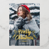 Frohe Weihnachten Ein Foto Urlaub Folieneinladung (Vorderseite)