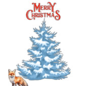 Frohe Weihnachten ein Fuchs im Schnee wandern