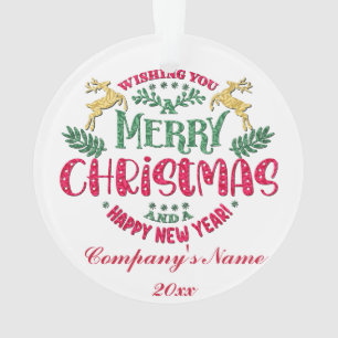Frohe Weihnachten & ein glückliches neues Jahr, ro Ornament