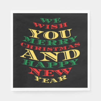FROHE WEIHNACHTEN & EIN GLÜCKLICHES NEUES JAHR SERVIETTE