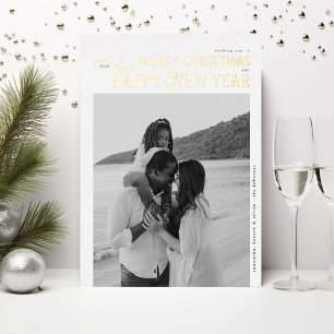 Frohe Weihnachten Ein gutes neues Jahr Familie 4 F Folien Feiertagskarte