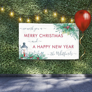 Frohe Weihnachten, ein gutes neues Jahr, Stechpalm Banner