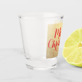 Frohe Weihnachten Einfach Clean Red Gold Geschenk Schnapsglas (Links)