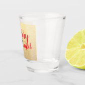 Frohe Weihnachten Einfach Clean Red Gold Geschenk Schnapsglas (Rechts)
