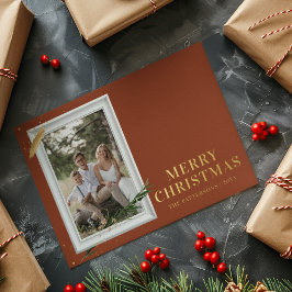 Frohe Weihnachten Einfach elegantes Foto Frame Mod Folien Feiertagspostkarte
