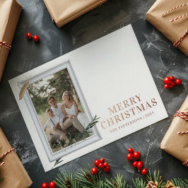 Frohe Weihnachten Einfach elegantes Foto Frame Mod Folien Feiertagspostkarte