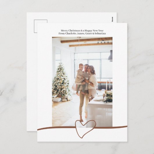 Frohe Weihnachten Einfach Elegantes Herz Personali (Vorne/Hinten)