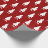 Frohe Weihnachten Einfach hell rot & weiß Geschenkpapier (Ecke)