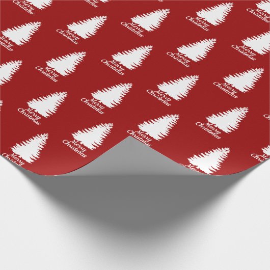 Frohe Weihnachten Einfach hell rot & weiß Geschenkpapier (Ecke)
