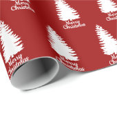Frohe Weihnachten Einfach hell rot & weiß Geschenkpapier (Rolleneckpunkt)