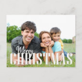 Frohe Weihnachten Einfach Minimalistisches Zwei Fo (Vorderseite)