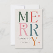 Frohe Weihnachten Einfach & Moderne Typografie Cus Karte (Vorderseite)