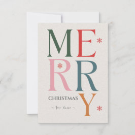 Frohe Weihnachten Einfach & Moderne Typografie Cus Karte