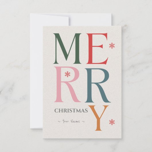Frohe Weihnachten Einfach & Moderne Typografie Cus Karte (Vorderseite)