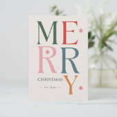 Frohe Weihnachten Einfach & Moderne Typografie Cus Karte (Stehend Vorderseite)